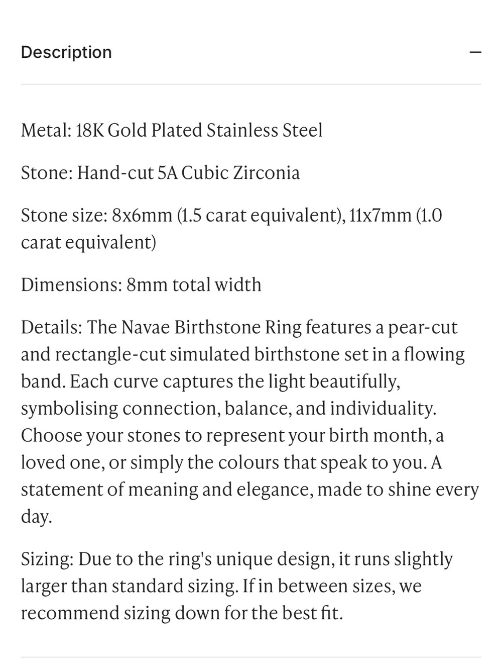 Indigo Lune navae birthstone ring - Picture 3 of 7